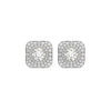 Double-Halo - Pure Gold Lab Diamond Stud Earrings
