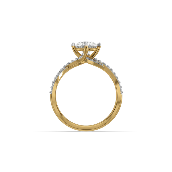 Entangled Brilliance - Pure Gold Lab Diamond Engagement Ring
