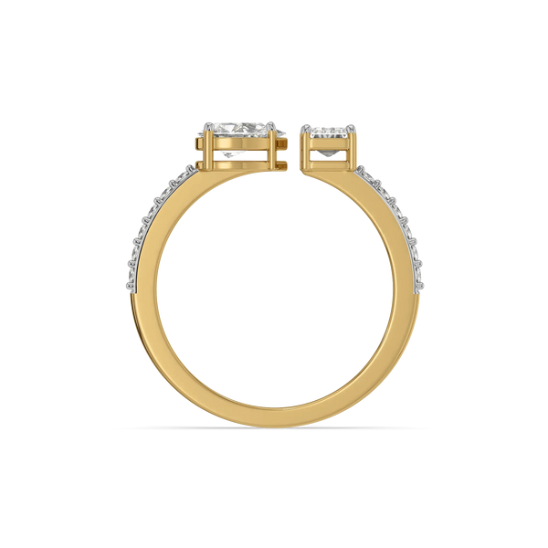 Asymmetric Love - Pure Gold Lab Diamond Engagement Ring