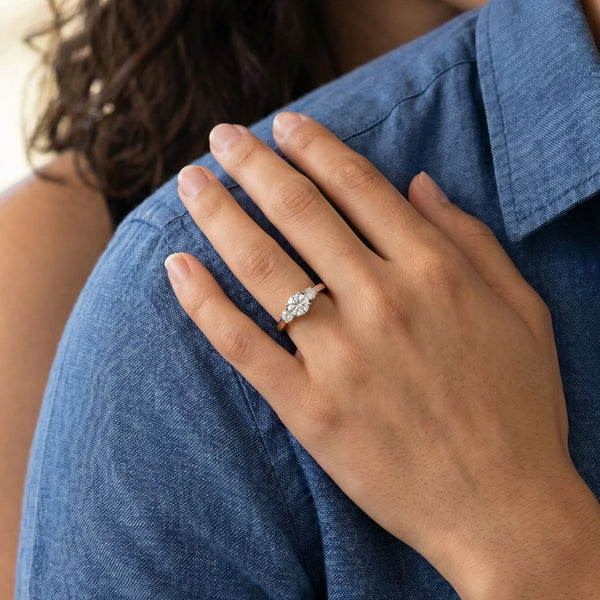 Purist Round Trio - Pure Gold Lab Diamond Three Stone Ring