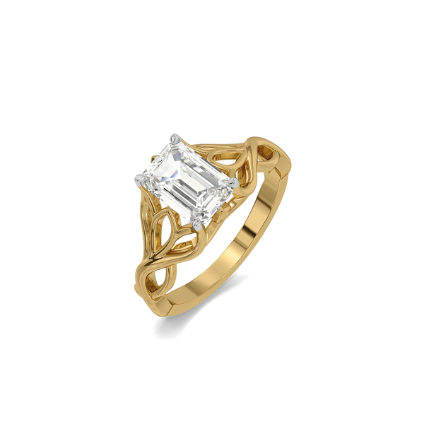 Enchanted Forest - Pure Gold Lab Diamond Emerald Ring