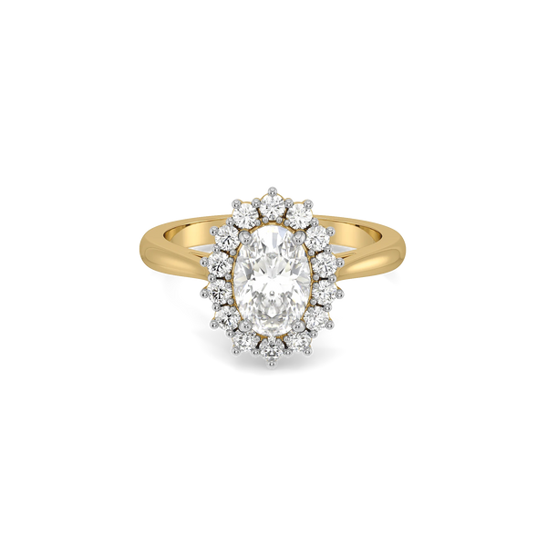 Radiant Bloom - Pure Gold Lab Diamond Halo Ring