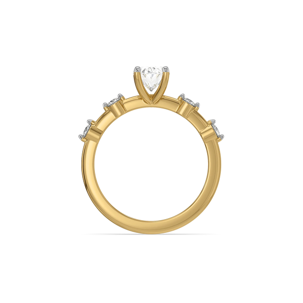 Scattered Sparkle - Pure Gold Lab Diamond Oval Ring