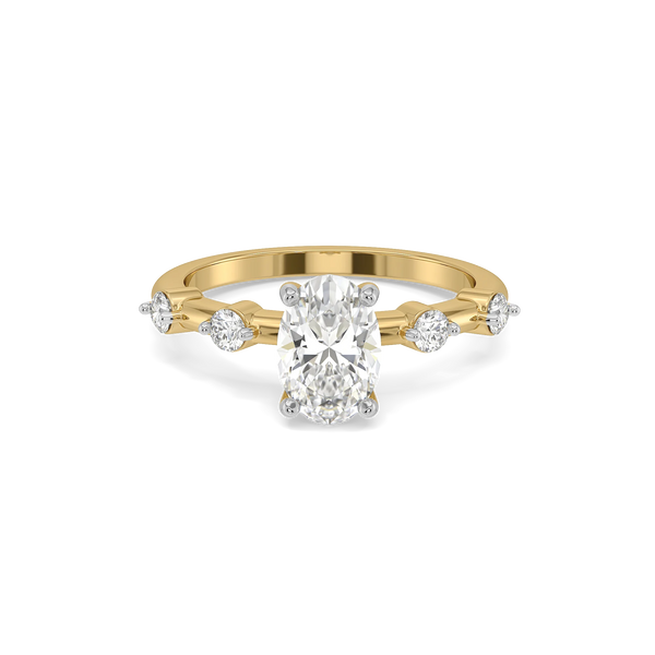 Scattered Sparkle - Pure Gold Lab Diamond Oval Ring