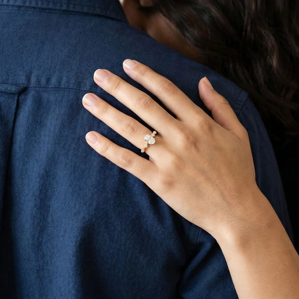 Scattered Sparkle - Pure Gold Lab Diamond Oval Ring