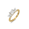 Princess Trilogy - Pure Gold Lab Diamond Three Stone Ring