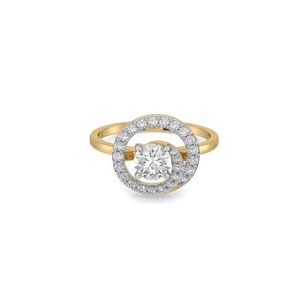Elegant Swirl - Pure Gold Lab Diamond Promise Ring