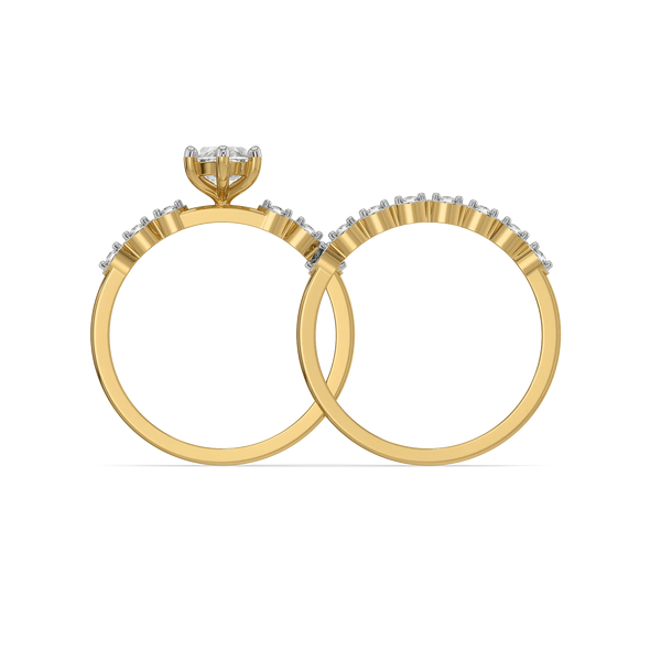 Classic Marquise - Pure Gold Lab Diamond Bridal Ring Set