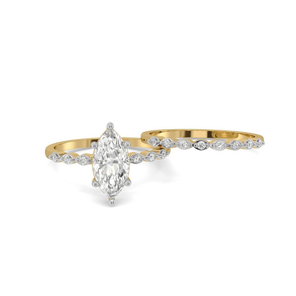 Classic Marquise - Pure Gold Lab Diamond Bridal Ring Set