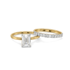 Signature Emerald - Pure Gold Lab Diamond Bridal Ring Set