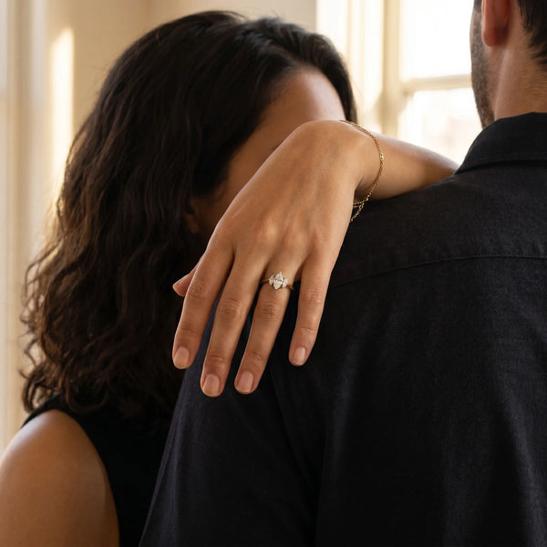 Timeless Trinity - Pure Gold Lab Diamond Engagement Ring
