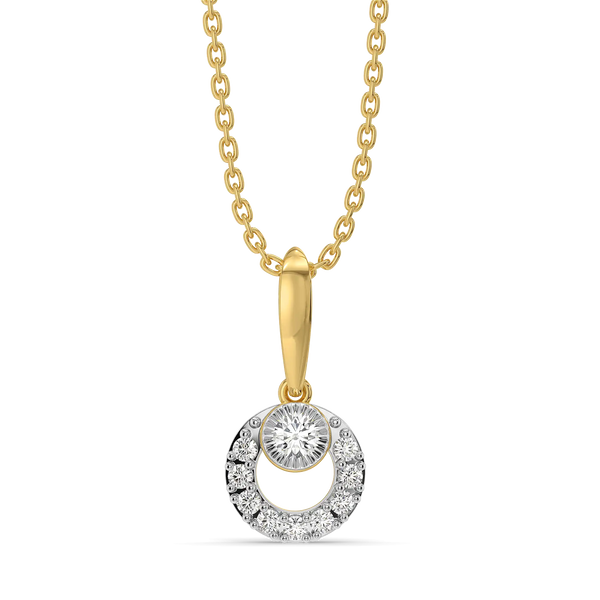 Modernist Lab Grown Diamond Pendant - Front View
