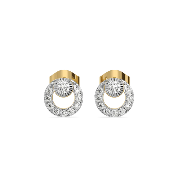 Modernist Lab grown diamond Stud earrings - Front View