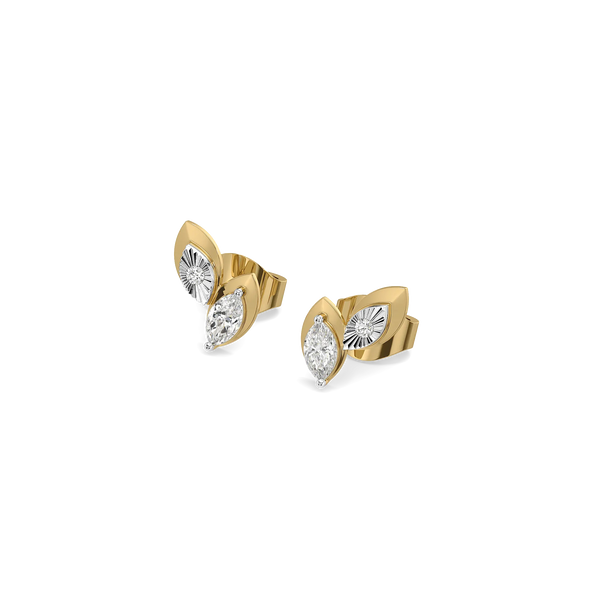 Marq Edge Lab Grown Diamond Earrings - Perspective view