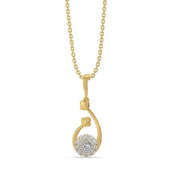 Flora Lab Grown Diamond Pendant - Front View
