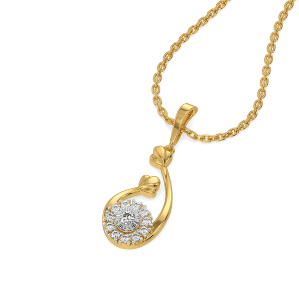 Flora Lab Grown Diamond Pendant - Perspective view