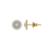 Sunburst Lab Grown Diamond Studs - Front and Side View 
