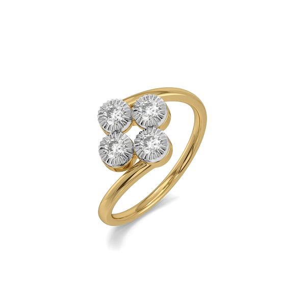 Couture Clover Lab Grown Diamond Ring- Perspective View 