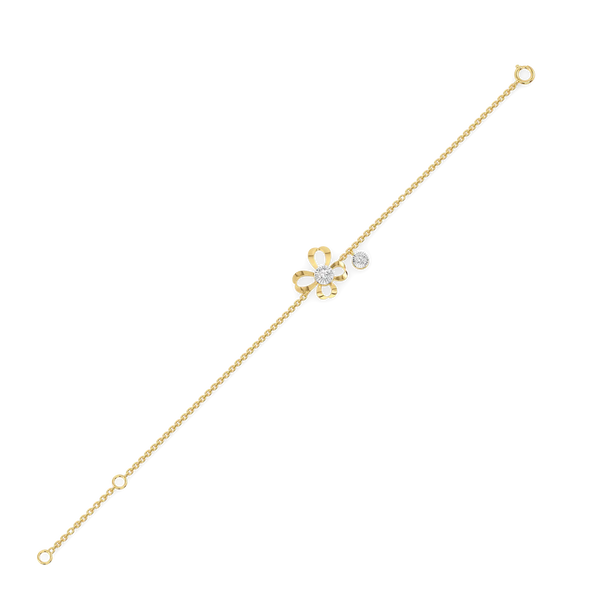 Organza Butterfly Lab Grown Diamond Bracelet - slant line view