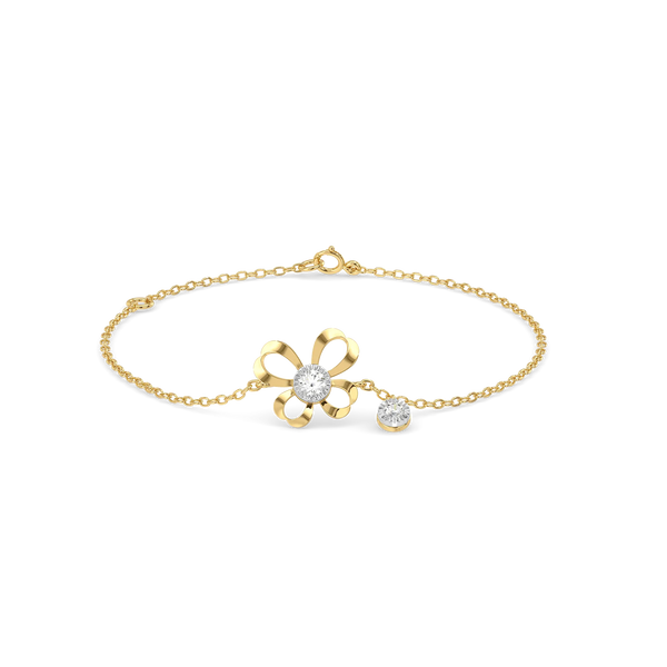 Organza Butterfly Lab Grown Diamond Bracelet - Front View