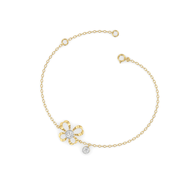 Organza Butterfly Lab Grown Diamond Bracelet - Perspective view