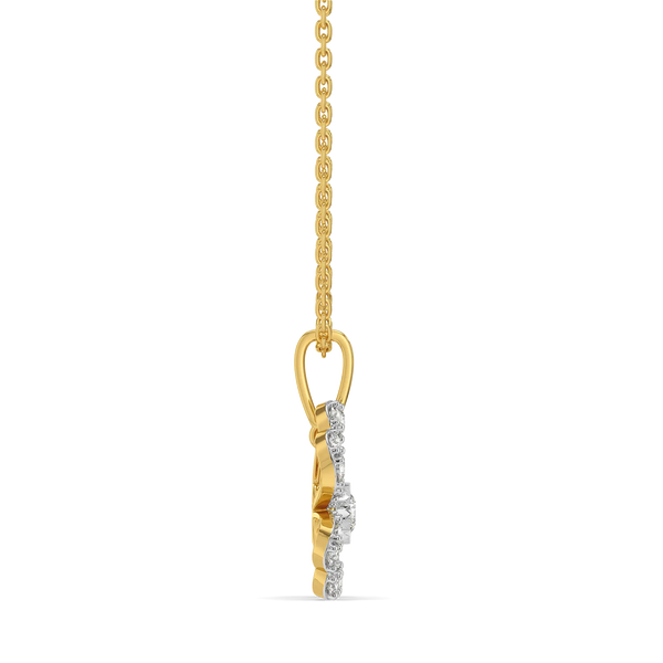 Organza Butterfly lab grown diamond pendant - Side view