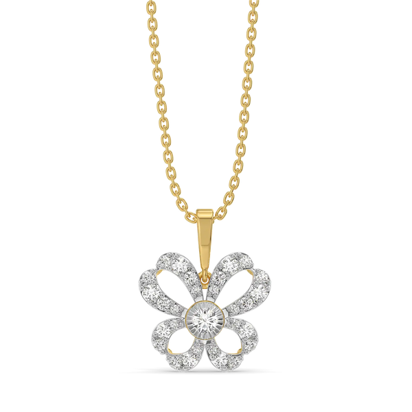 Organza Butterfly lab grown diamond pendant - Front View