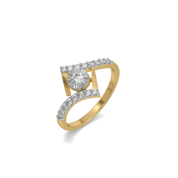 Stiletto Edge Pure Gold Lab Diamond Ring
