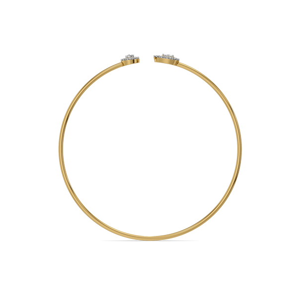 Draped Elegance Lab Grown Diamond Bangle - Top VIew