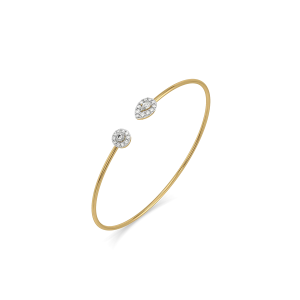 Draped Elegance Lab Grown Diamond Bangle - Perspective VIew 