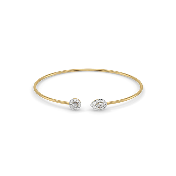 Draped Elegance Lab Grown Diamond Bangle - Front VIew
