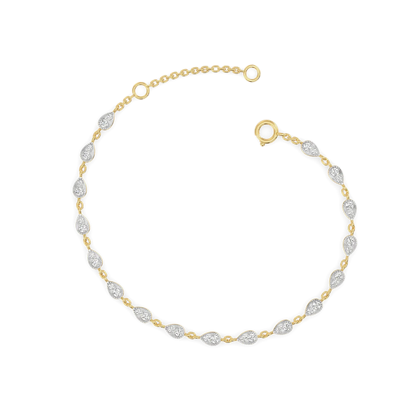 Draped Elegance Pure Gold Lab Diamond Tennis Bracelet