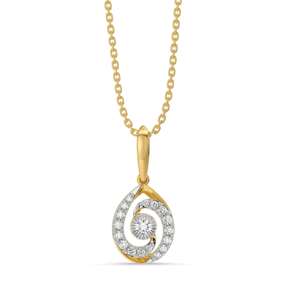 Draped Elegance Pure Gold Lab Diamond Pendant