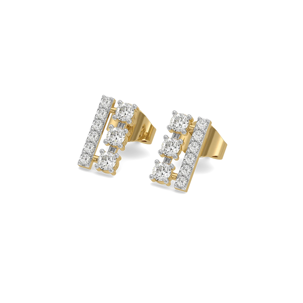 Twin Touch Lab Grown Diamond Stud Earrings - Perspective View