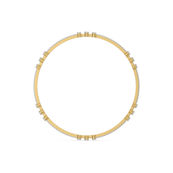 Side-by-Side Pure Gold Lab Grown Diamond Bangle