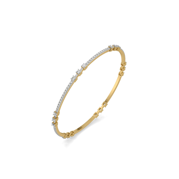 Side-by-Side Pure Gold Lab Grown Diamond Bangle