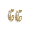 Side-by-Side Lab Diamond Hoop Earrings - Perspective View