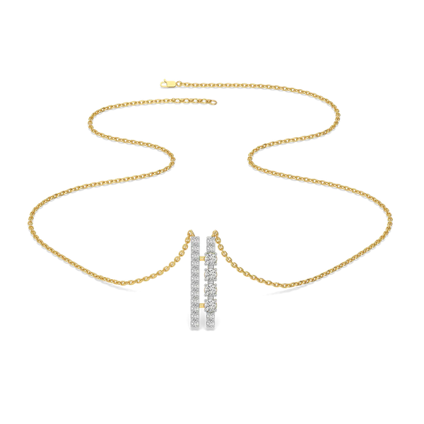 Side-by-Side Lab Diamond Necklace - Front view