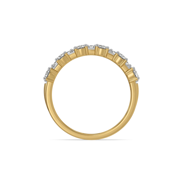 Side-by-Side Pure Gold Lab Grown Diamond Band Ring