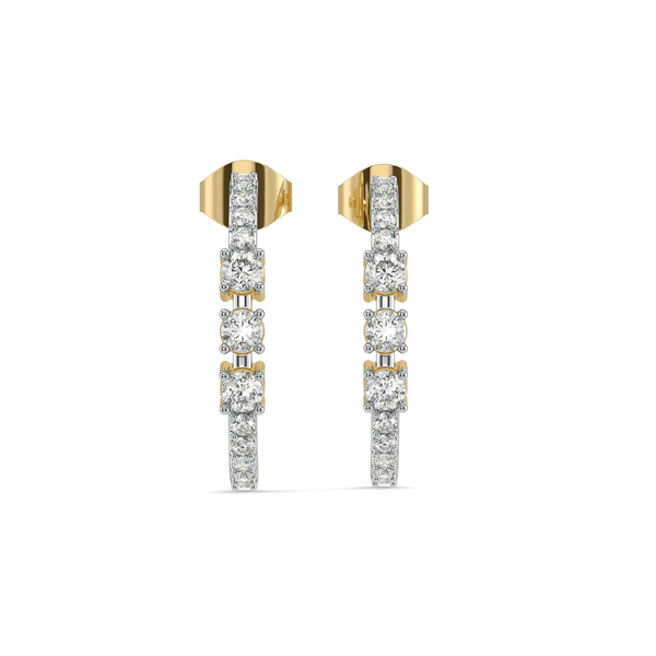 Unbroken Bond Pure Gold Lab Diamond Hoop Earrings - Perspective View