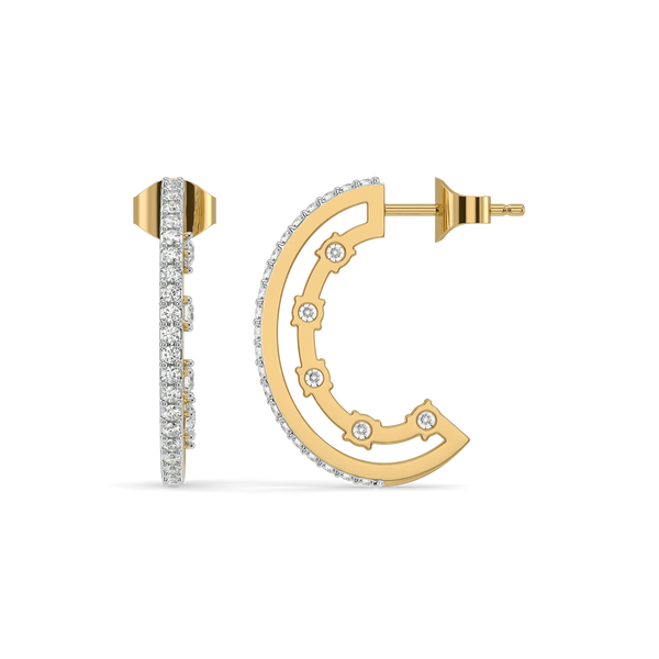 Constant Companion Lab Diamond Hoop Earrings -Front & Side View