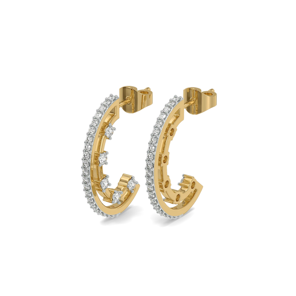 Constant Companion Lab Diamond Hoop Earrings -Perspective View