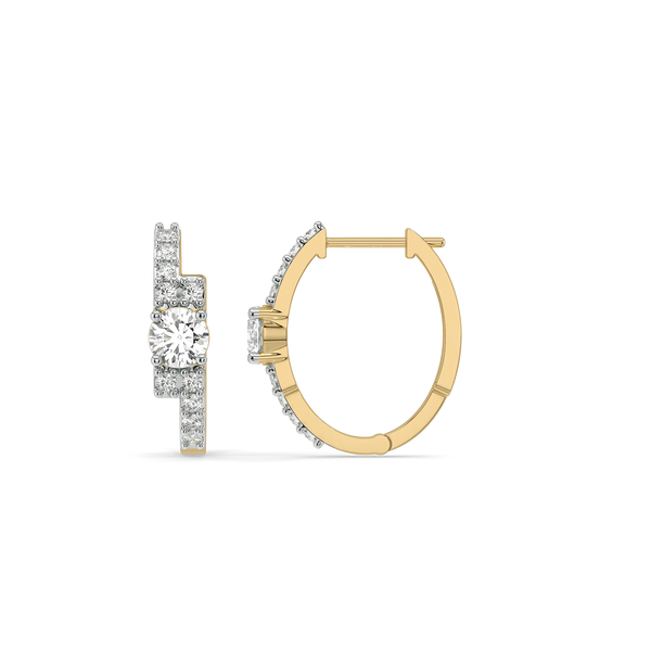 Boundless Lab Grown Diamond Hoop Earrings - Front & side view