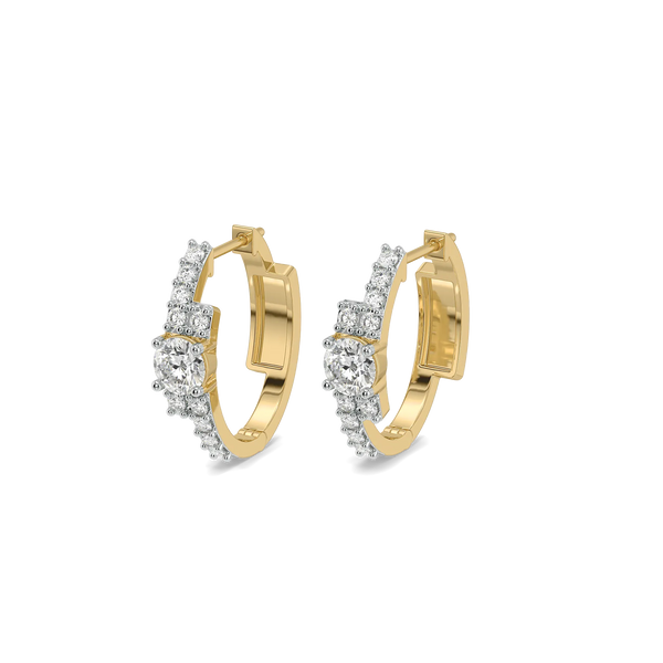 Boundless Lab Grown Diamond Hoop Earrings - Perspective View