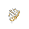 Parallel Steps Lab Grown Diamond Cocktail Ring - Perspective View