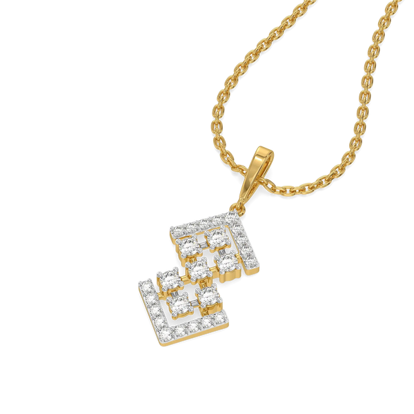 Mirror Sisters Lab Grown Diamond Pendant - Perspective View