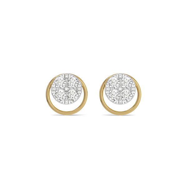 Nova Circle Pure Gold Lab Grown Diamond Stud Earrings
