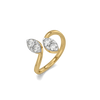Twin Leaf Pure Gold Lab Grown Diamond Ring