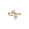 Twin Leaf Pure Gold Lab Grown Diamond Ring