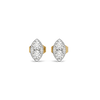Twin Leaf Pure Gold Lab Grown Diamond Stud Earrings